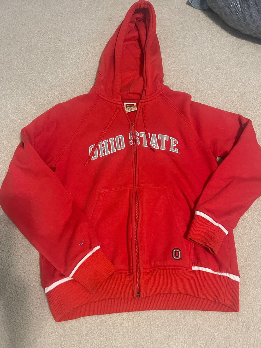 Nike Red Ohio State Zip-Up Hoodie